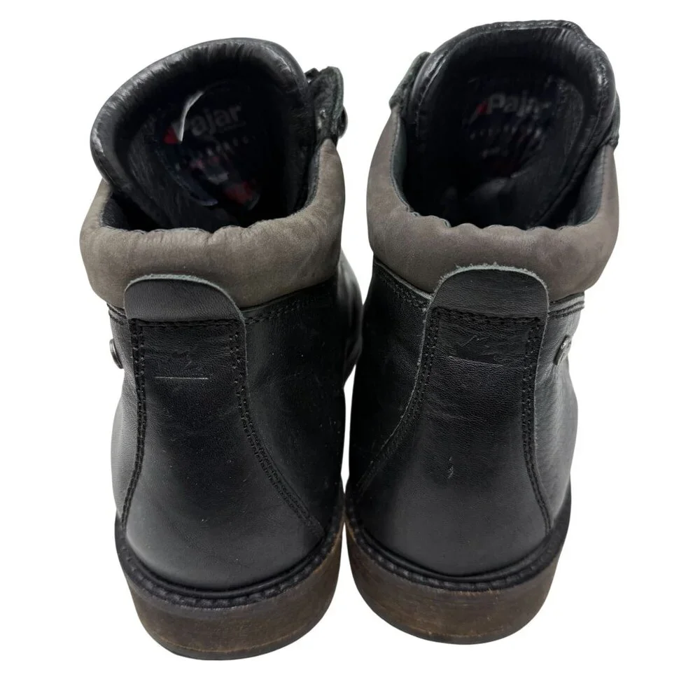 Pajar Canada Mens Black Leather Lace-Up Boots Size 11 Waterproof Impermeable